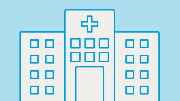 ícone de capa de hospital azul